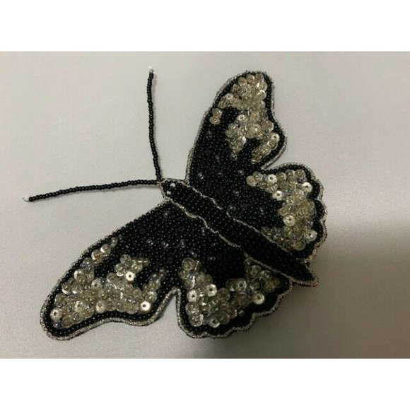Vintage Rena Lange Beaded Butterfly Brooch - Picture 2 of 4